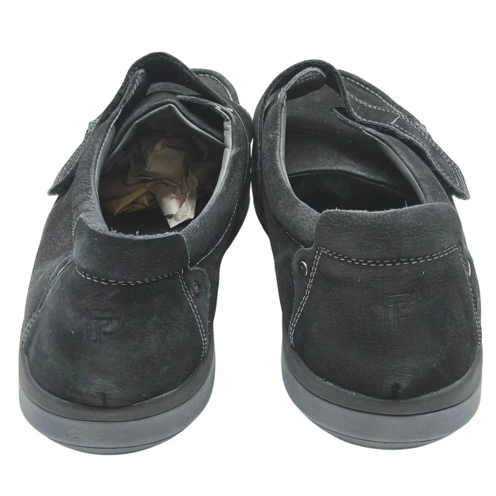 Porter Mens Loafer by Propet Black Leather Orthotic Diabetic Hook Loop Shoes 18W